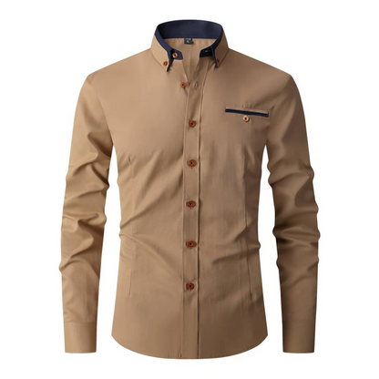 Men's Casual Shirt | Slim Fit, Long Sleeve-Levorel