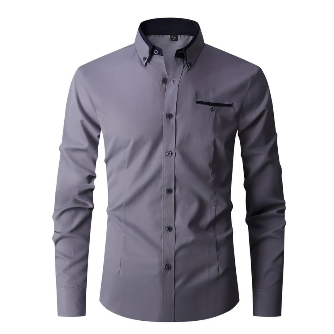 Men's Casual Shirt | Slim Fit, Long Sleeve-Levorel