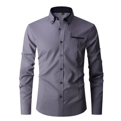 Men's Casual Shirt | Slim Fit, Long Sleeve-Levorel
