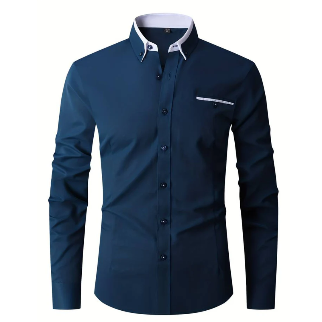 Men's Casual Shirt | Slim Fit, Long Sleeve-Levorel