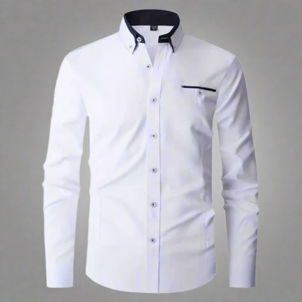 Men's Casual Shirt | Slim Fit, Long Sleeve-Levorel