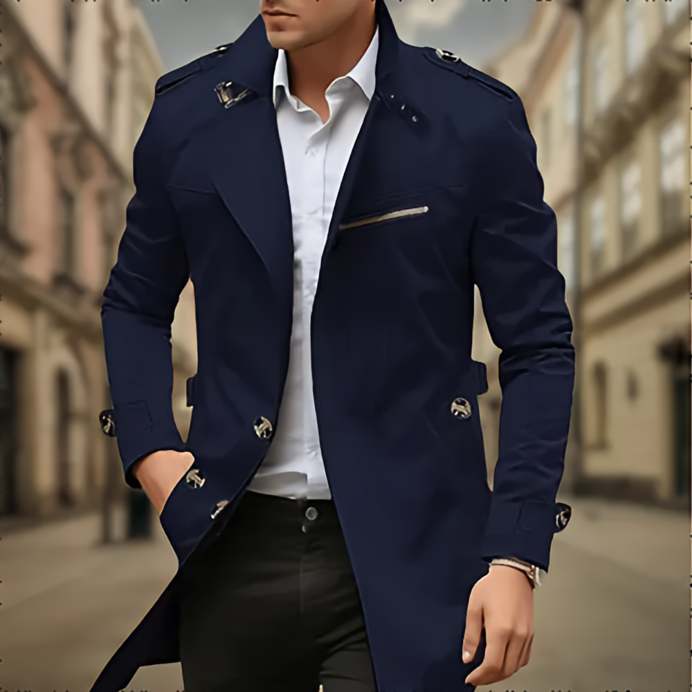 Men’s Classic Trench Coat | Stylish Lightweight-Levorel