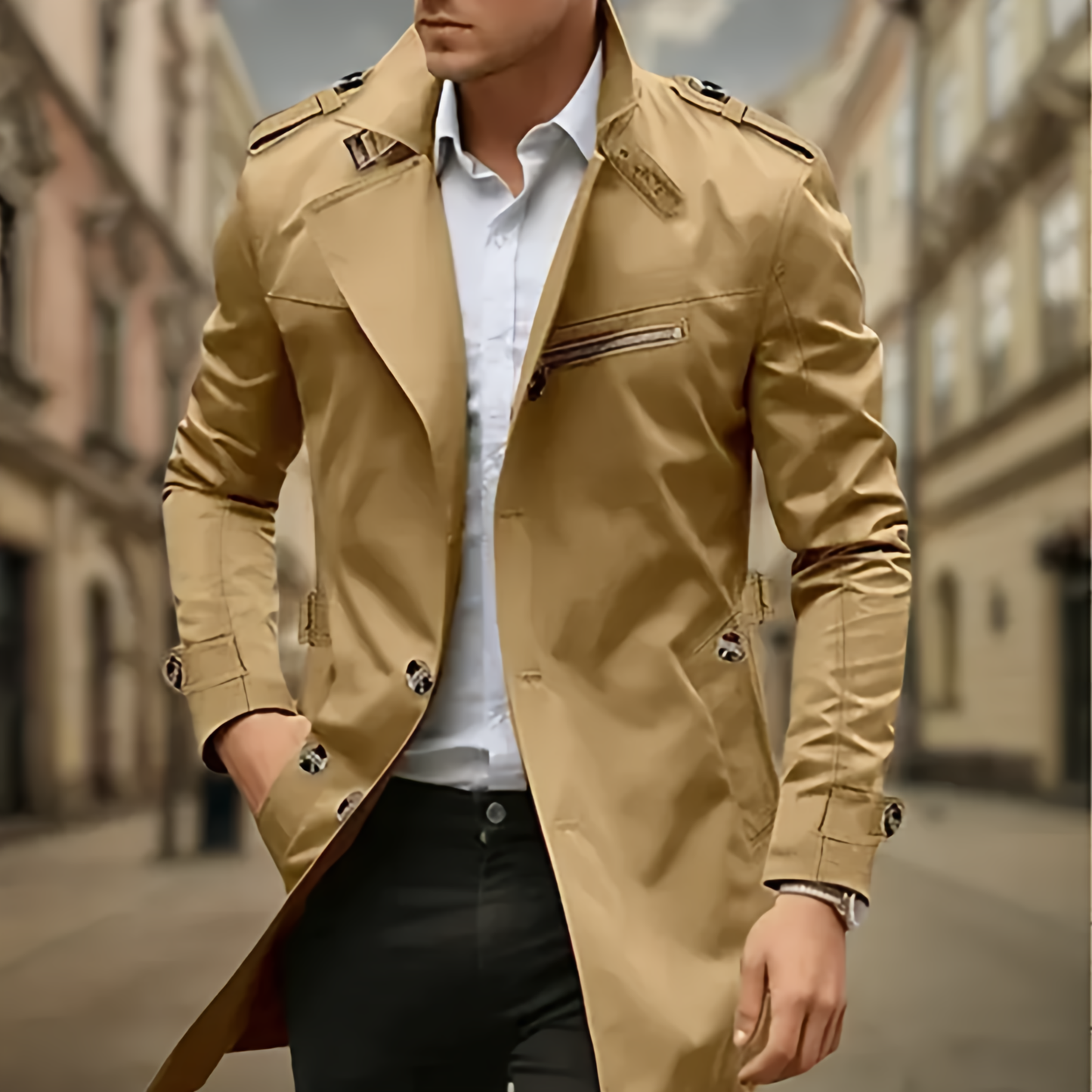 Men’s Classic Trench Coat | Stylish Lightweight-Levorel