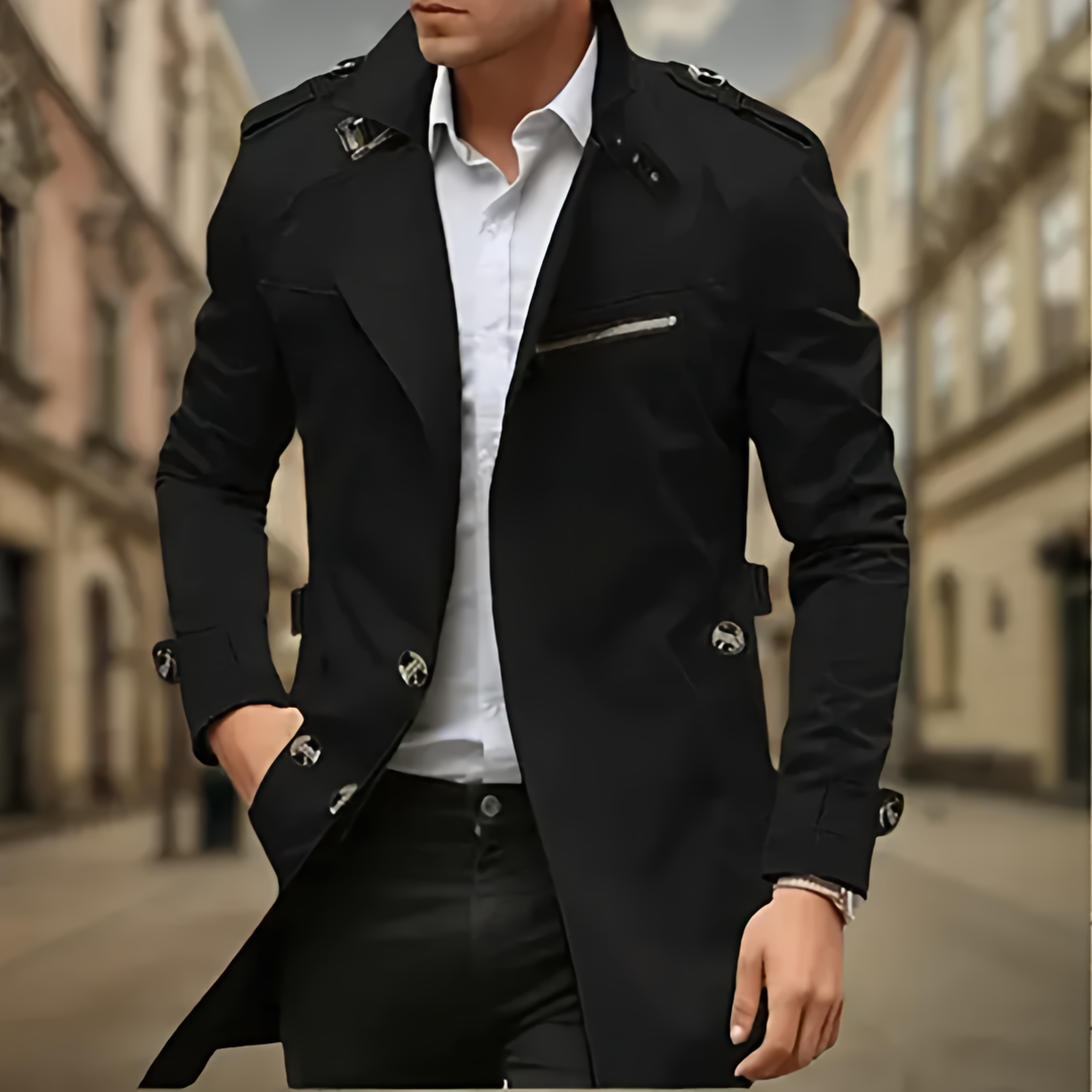 Men’s Classic Trench Coat | Stylish Lightweight-Levorel