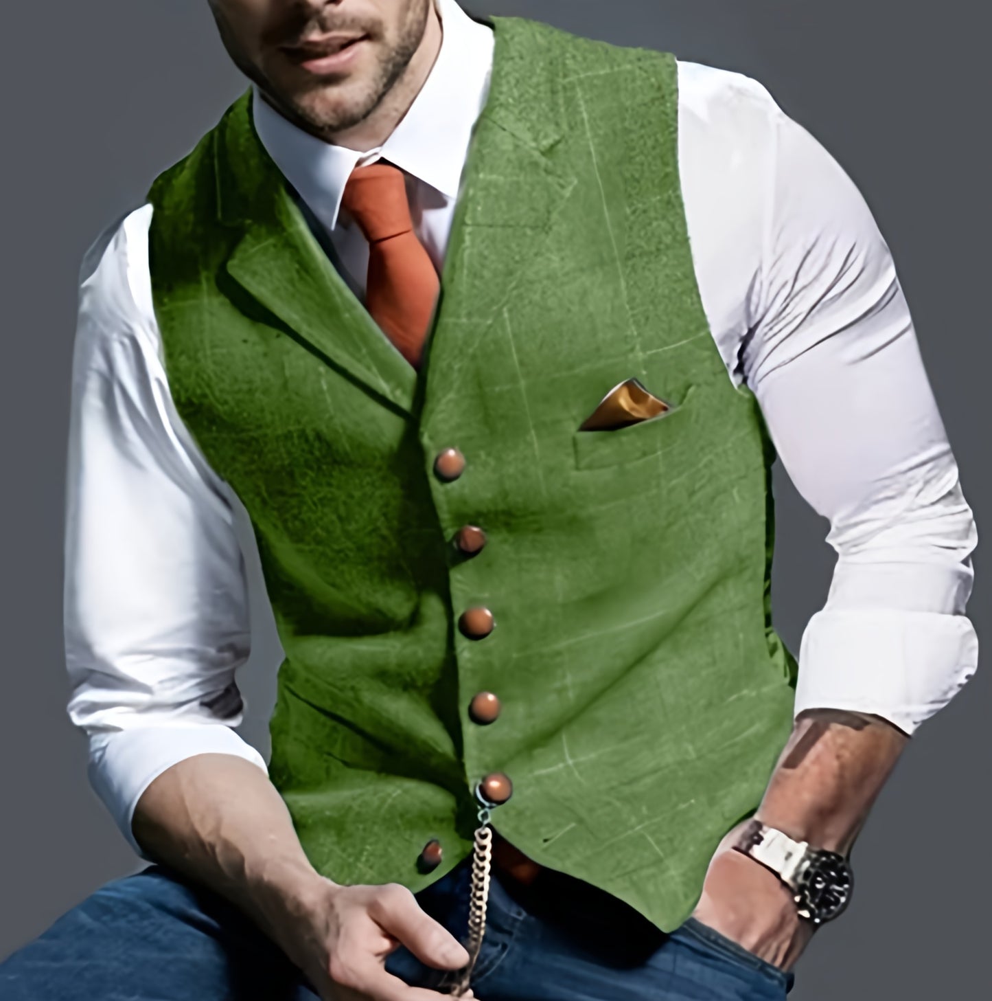 Men's Knitted Waistcoat | Zip Up Longline Fit