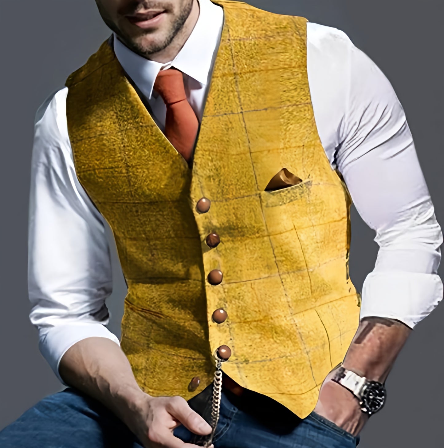 Men's Knitted Waistcoat | Zip Up Longline Fit