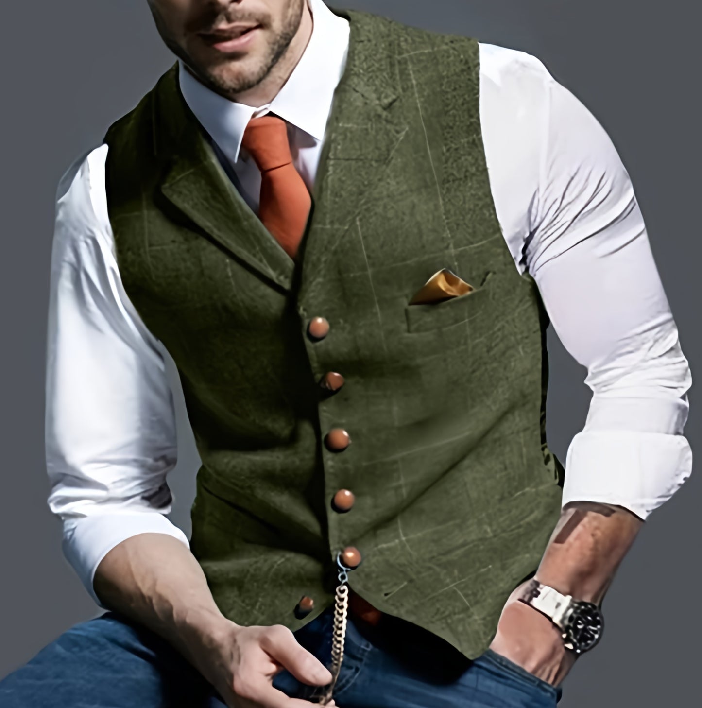 Men's Knitted Waistcoat | Zip Up Longline Fit