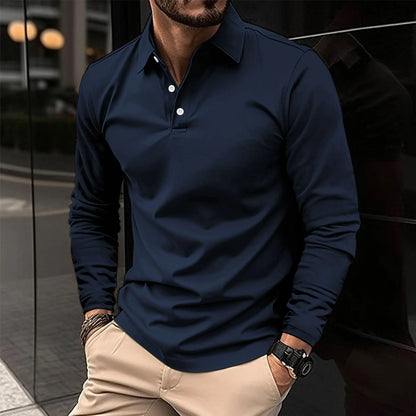 Men's Polo Shirt | Long Sleeve Slim Fit-Levorel