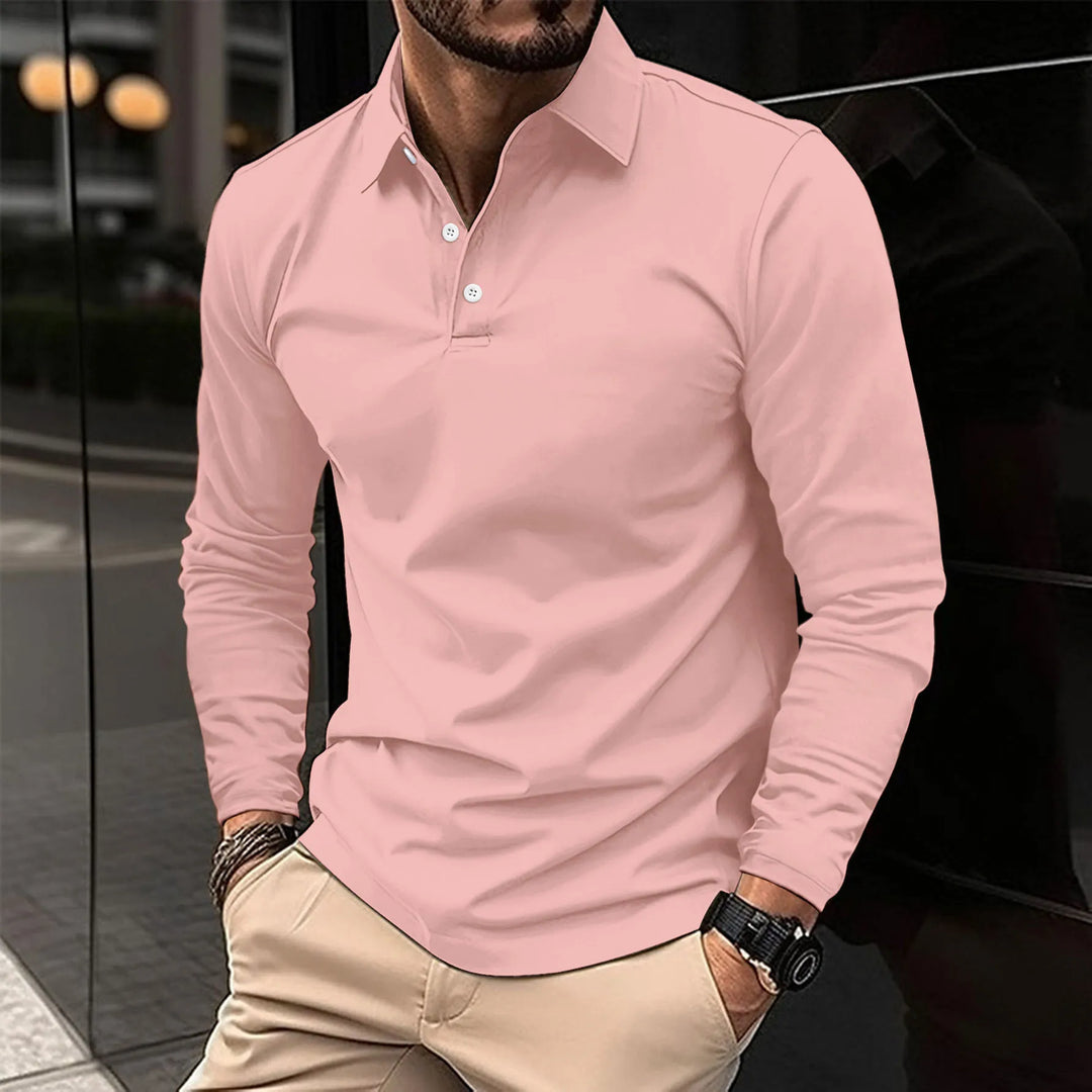 Men's Polo Shirt | Long Sleeve Slim Fit-Levorel