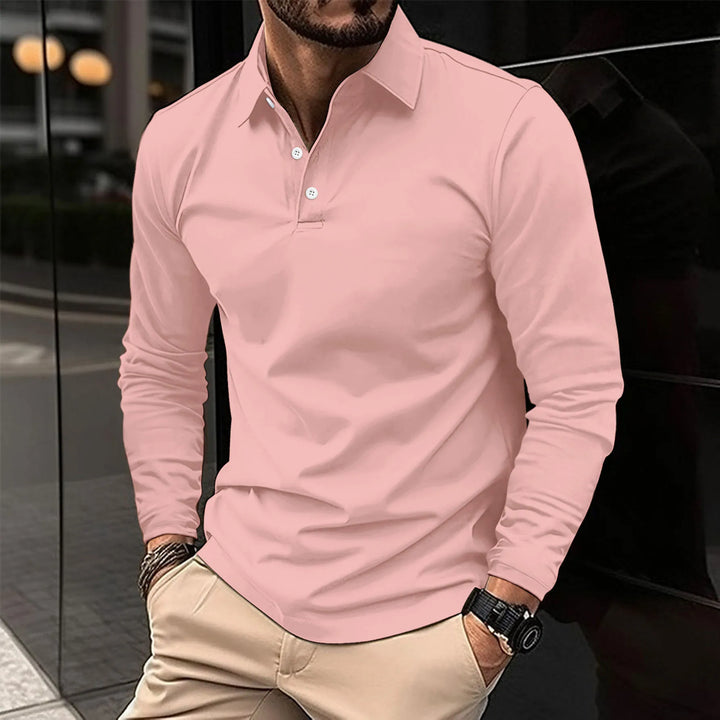 Men's Polo Shirt | Long Sleeve Slim Fit-Levorel