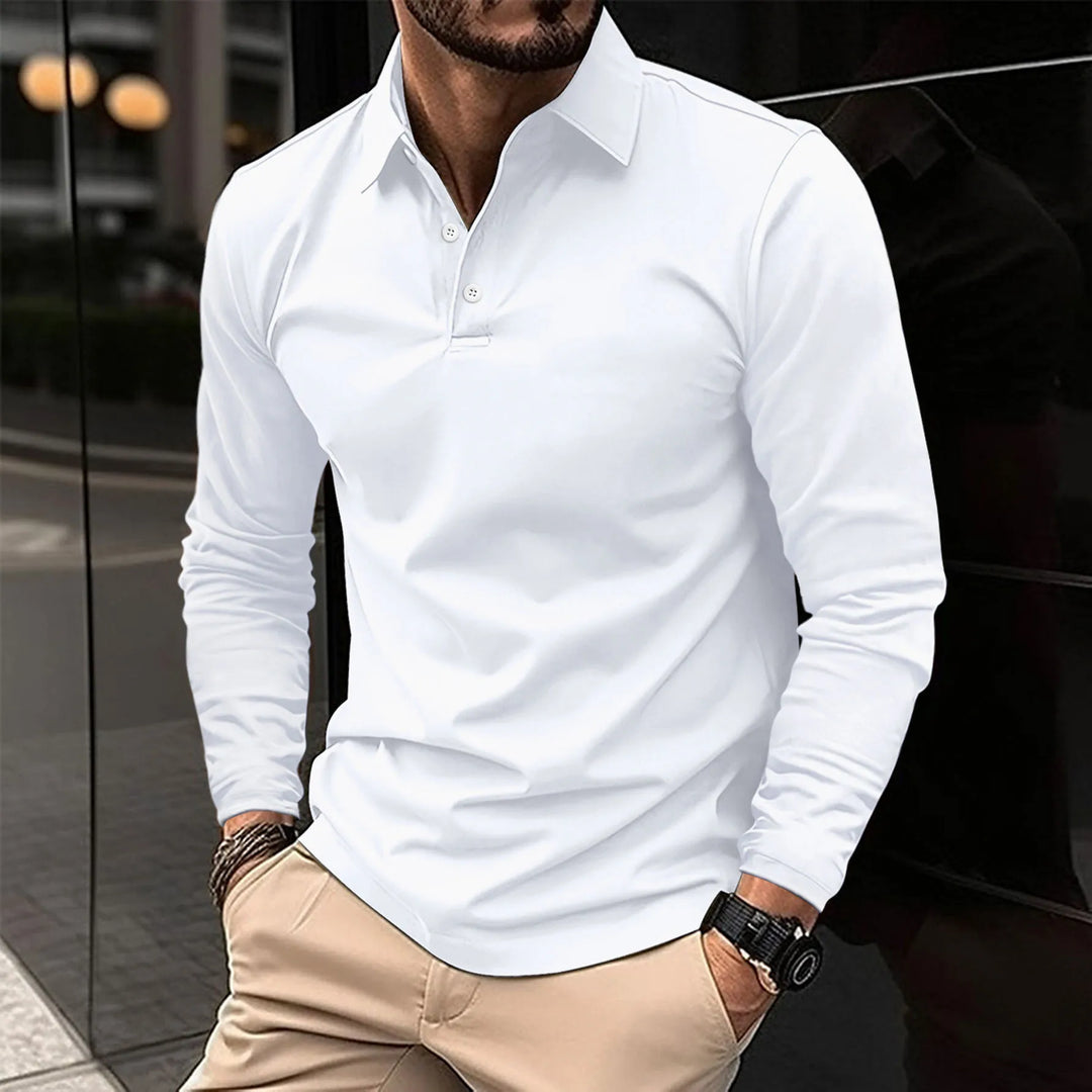 Men's Polo Shirt | Long Sleeve Slim Fit-Levorel