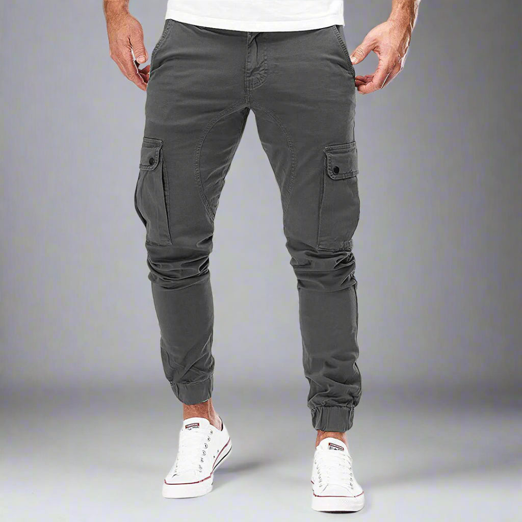 Men’s Cargo Work Jogger Pants | Slim Fit Zip Pockets