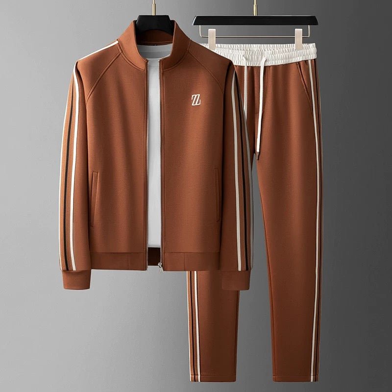 Men's Two-Piece Tracksuit Set | Zippered Jacket Trouser-Levorel