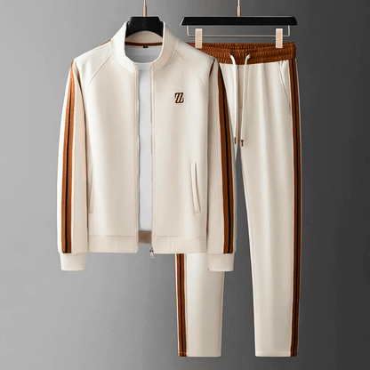 Men's Two-Piece Tracksuit Set | Zippered Jacket Trouser-Levorel