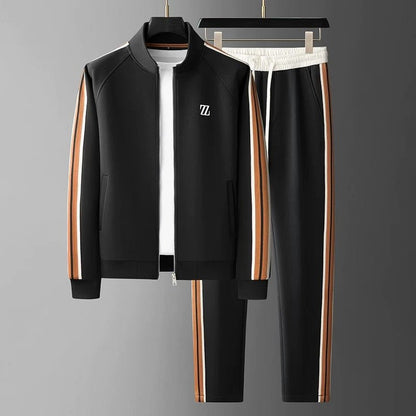 Men's Two-Piece Tracksuit Set | Zippered Jacket Trouser-Levorel