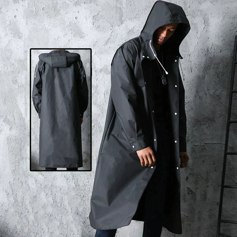 Men's Waterproof Raincoat | Long Hooded-Levorel