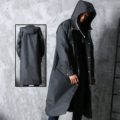 Men's Waterproof Raincoat | Long Hooded-Levorel