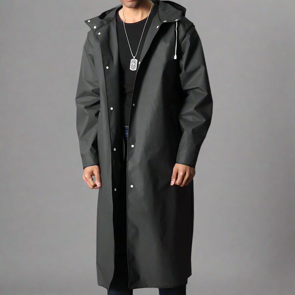 Men's Waterproof Raincoat | Long Hooded-Levorel