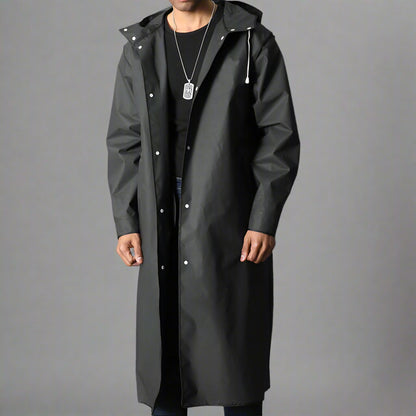 Men's Waterproof Raincoat | Long Hooded-Levorel