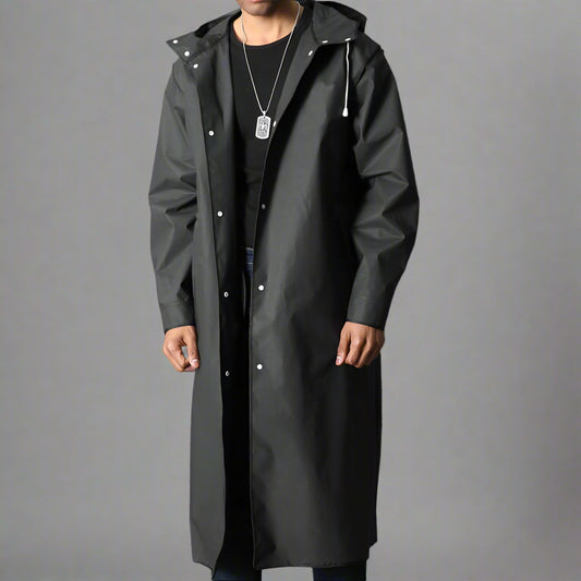 Men's Waterproof Raincoat | Long Hooded-Levorel