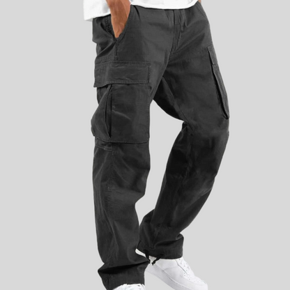 Mens Cargo Pants Relaxed Fit Utility Pockets Casual Straight-Leg 0