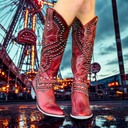 Women Embroidered Western Cowboy Boots | Knee High, Fashion