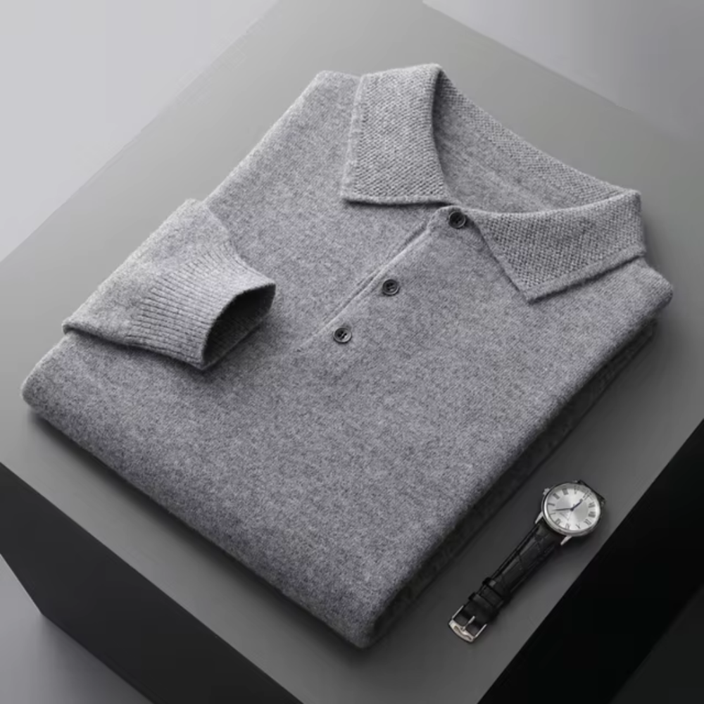 Polo Sweater – Natural-Fiber Blend Collar & Light Warmth - Image 8