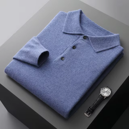 Polo Sweater – Natural-Fiber Blend Collar & Light Warmth
