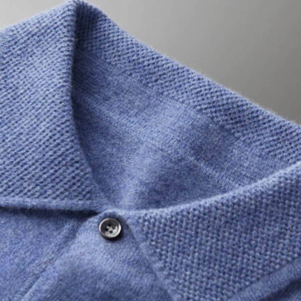 Polo Sweater – Natural-Fiber Blend Collar & Light Warmth - Image 3