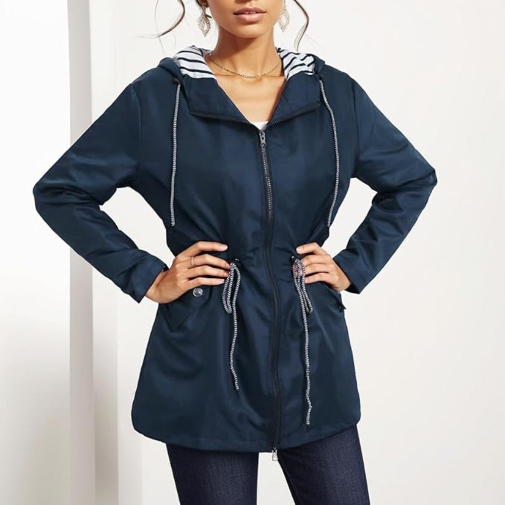 Rain Coat Women Waterproof Hooded Jacket for All Seasons 0