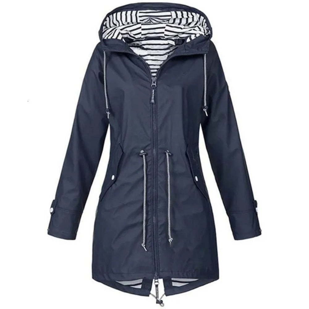 Rain Coat Women Waterproof Hooded Jacket for All Seasons 2