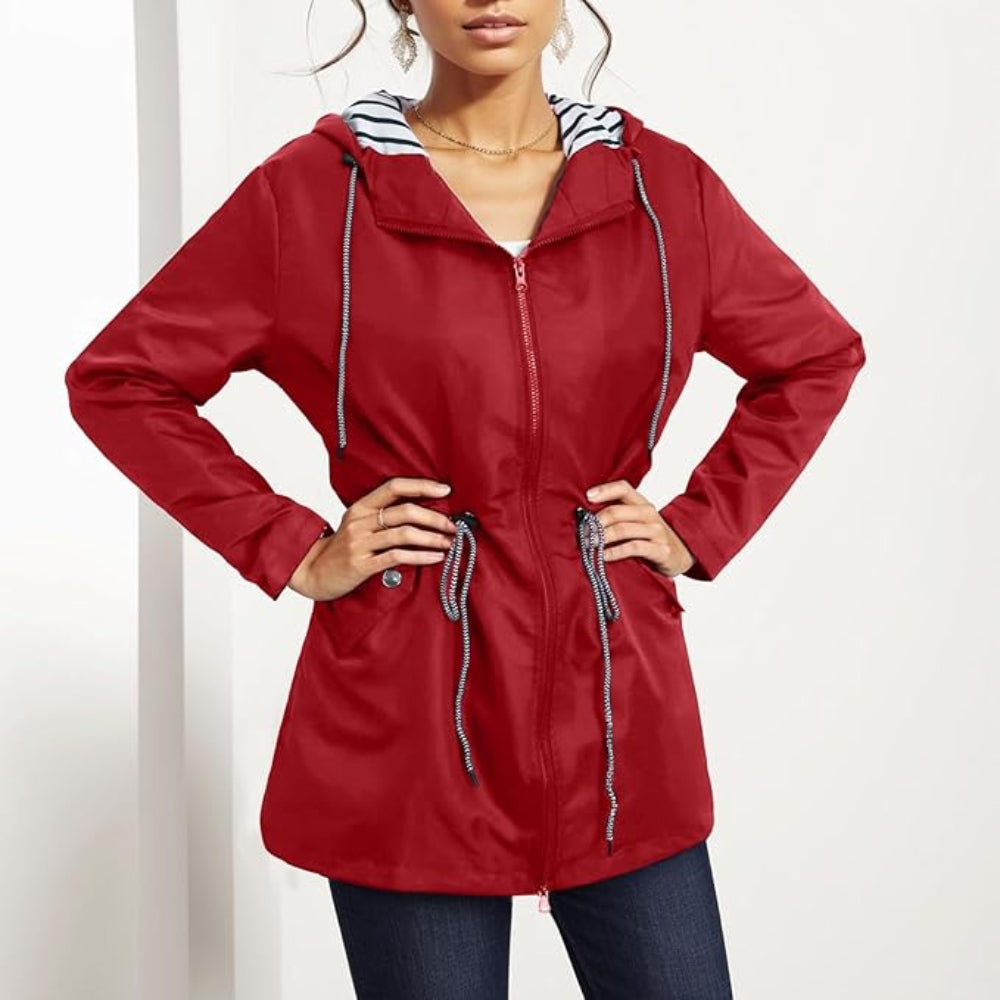 Rain Coat Women Waterproof Hooded Jacket for All Seasons 7