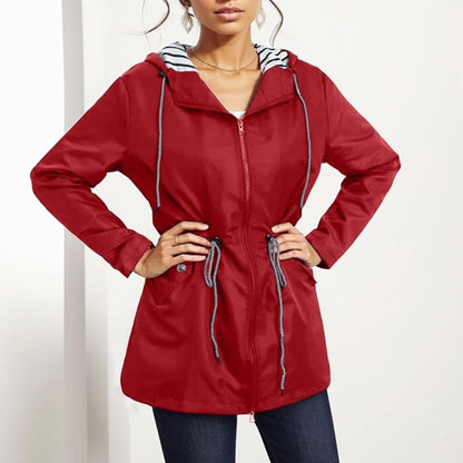 Rain Coat Women Waterproof Hooded Jacket for All Seasons 7