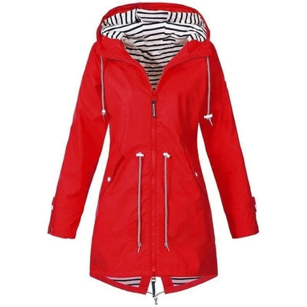 Rain Coat Women Waterproof Hooded Jacket for All Seasons 8