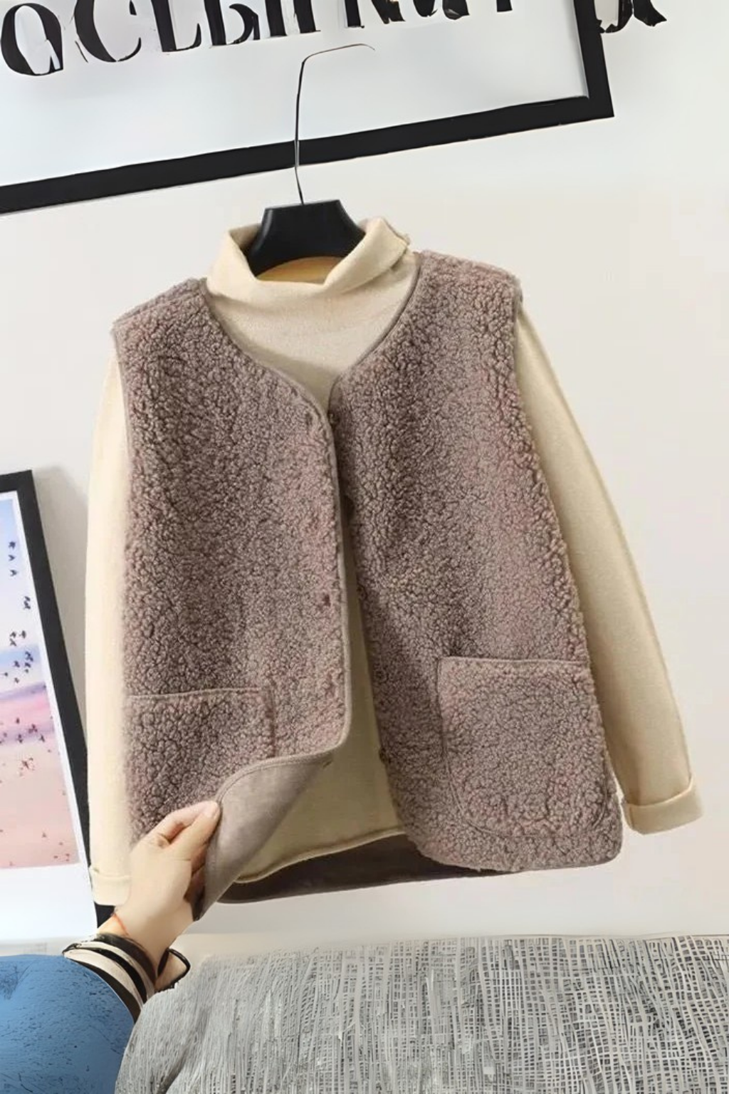 Women's Knitted Fleece Vest | Soft Sleeveless