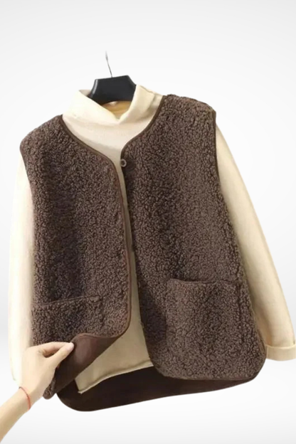 Women's Knitted Fleece Vest | Soft Sleeveless