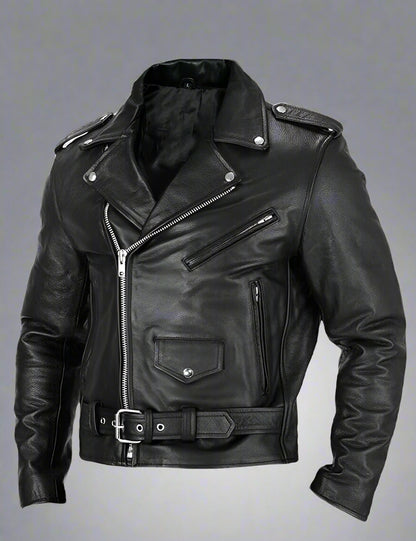 Men's Leather Bomber Jacket | Oversized Zip Up