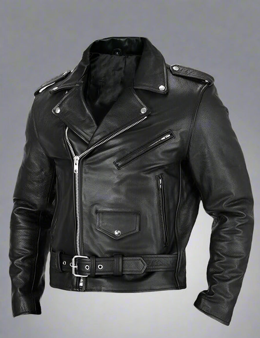 Men's Leather Bomber Jacket | Oversized Zip Up