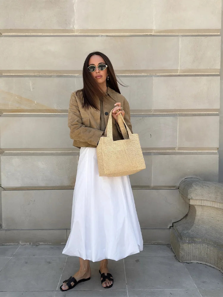 Women Suede Jacket | Short Tailored Button Style