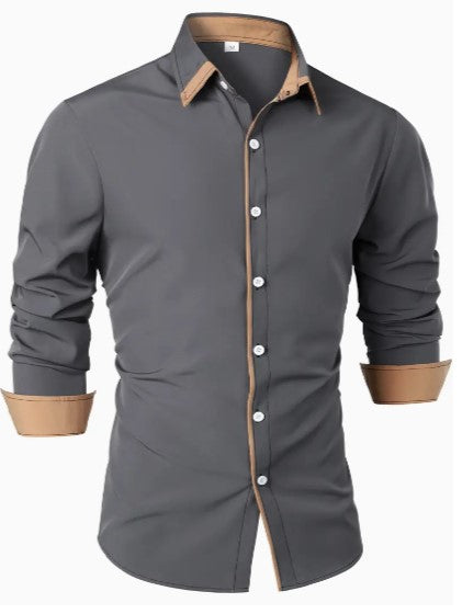Men's Slim Fit Casual Shirt | Button Down Long Sleeve