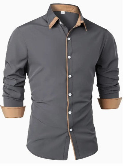 Men's Slim Fit Casual Shirt | Button Down Long Sleeve
