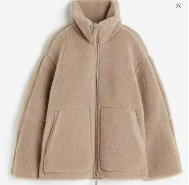 Women's Fluffy Teddy Jacket | Warm Padded Winter Coat