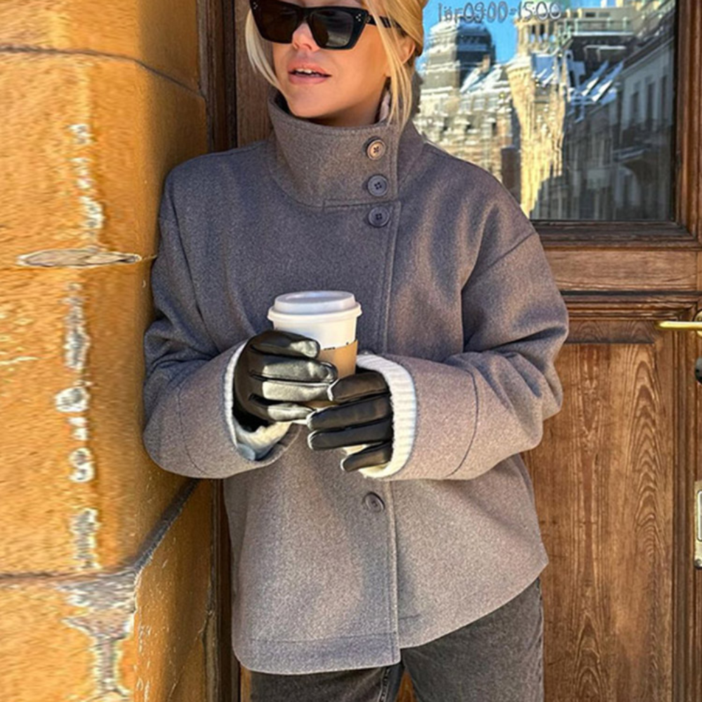 Women Casual Winter Peacoat High Collar Chic