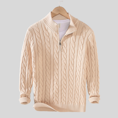 Spun Blend Sweater – High Collar And Half Zip Venting - Image 5