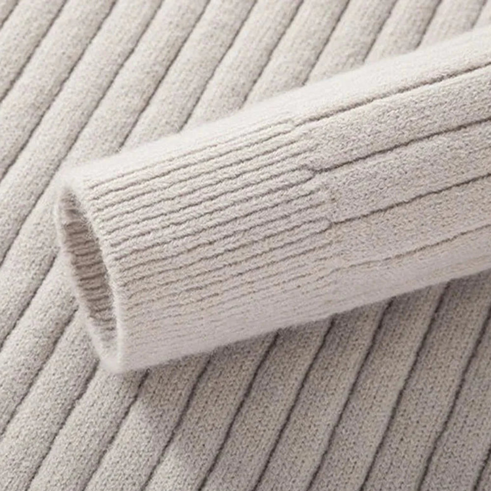 Sweater - High Collar Spun Blend & Half Zip Adjusts Fit - Image 4