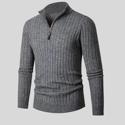 Sweater - High Collar Spun Blend & Half Zip Adjusts Fit - Image 7