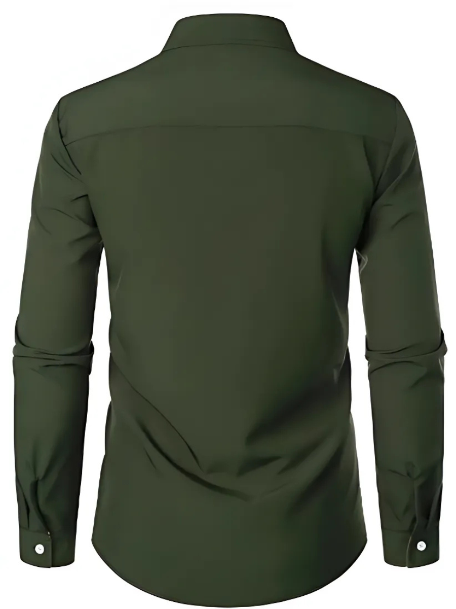 Men's Slim Fit Casual Shirt | Button Down Long Sleeve
