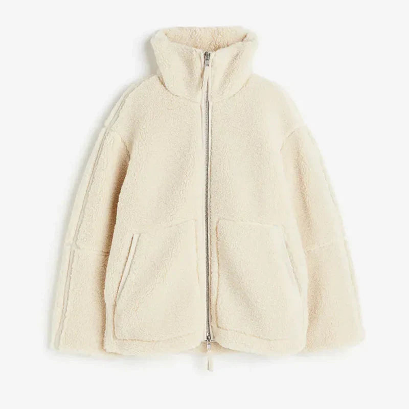 Women's Fluffy Teddy Jacket | Warm Padded Winter Coat