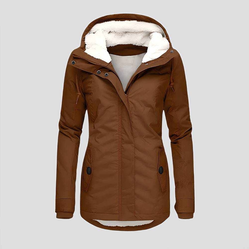 Women's Warm Hooded Winter Coat - Fleece Lined Insulated
