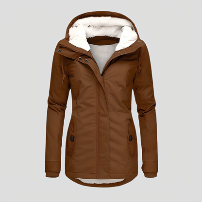 Women's Warm Hooded Winter Coat - Fleece Lined Insulated